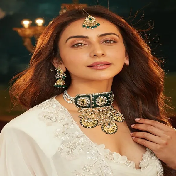 Green_Gold_Plated_Traditional_Green_Meenakari_Rajwadi/Rajasthani_Style_Statement_Bridal_Choker_Set_With_Jhumki_Earrings_And_Maang_Tikka_For_Women_And_Girls