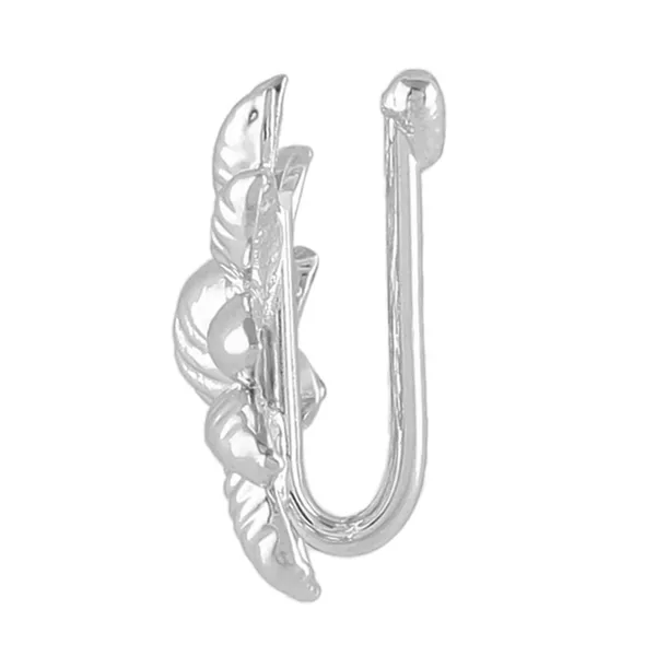 Flower_Shaped_Silver_Nose_Pin/Nath_Clip_On_Nose_Ring_Small_Nath_Kundan_For_Women_|_Navratri_Jewellery_|