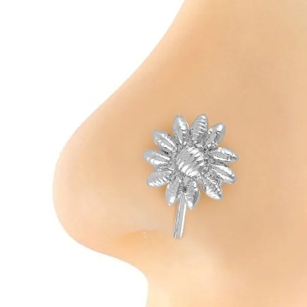 Flower_Shaped_Silver_Nose_Pin/Nath_Clip_On_Nose_Ring_Small_Nath_Kundan_For_Women_|_Navratri_Jewellery_|