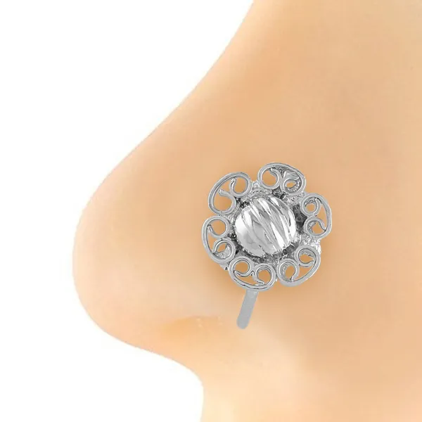 Silver_Flower_Shaped_Nose_Pin/Nath_Clip_On_Nose_Ring_Small_Nath_Kundan_For_Women