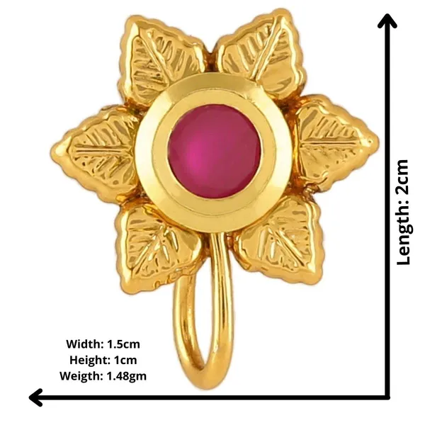 Ruby_Gold_Plated_Brass_Nose_Pin,_Clip_On_Nose_Ring_Small_Nath_Kundan_For_Women_(Red)