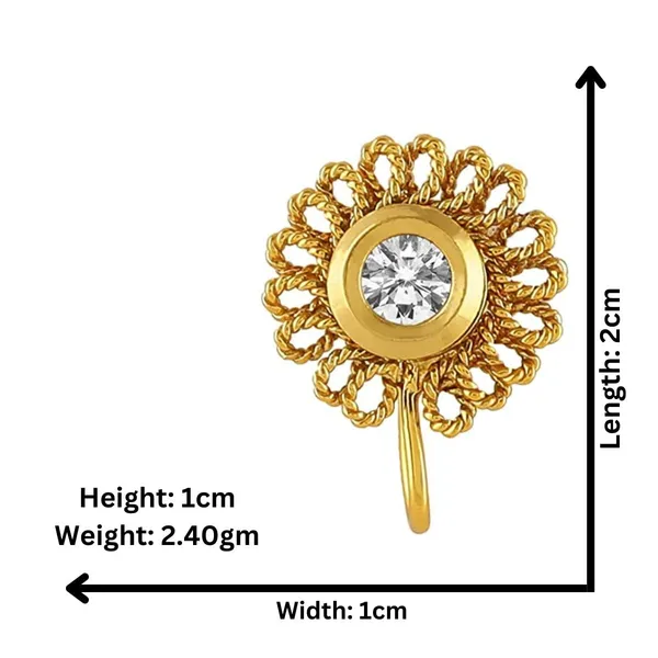 Gold_Plated_Traditional_Vilandi_Kundan_Embellished_Delicate_Floral_Design_Clip_On/Non-Piercing_Nose_Pin/Nath_For_Women_And_Girls_Pack_Of_1