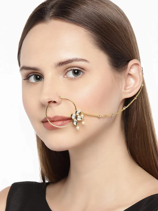 Gold_Vilandi_Kundan_Nose_Ring_With_Chain_|_Gifting_For_Karwachauth_|