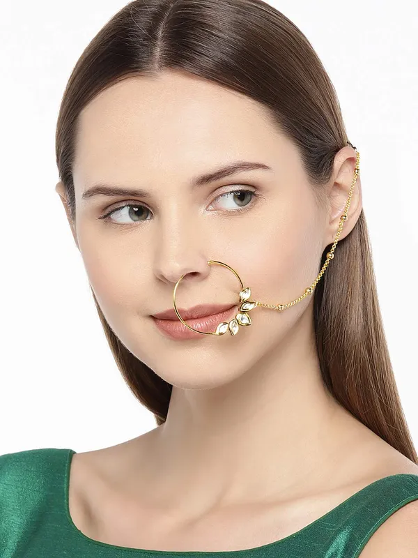 Gold_Vilandi_Kundan_Gold_Nose_Ring_With_Chain_Indian_Bollywood_Ad_Nose_Ring/Nath_With_Pearl_Layered_Chain_For_Women_Padmavati_Jewelry