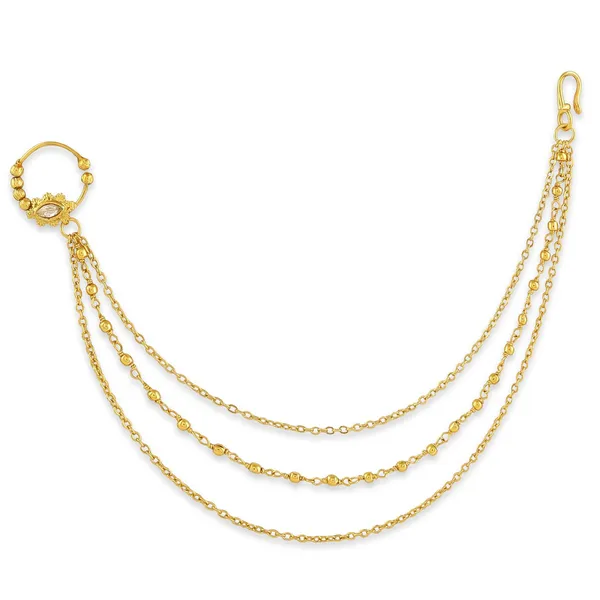Gold_Plated_Traditional_And_Ethnic_Delicate_Clip_On_Non-Piercing_Nose_Ring_With_Multilayer_Golden_Beads_Chains_For_Women_And_Girls_Pack_Of_1
