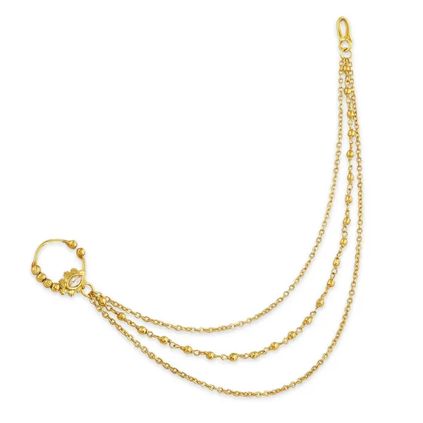 Gold_Plated_Traditional_And_Ethnic_Delicate_Clip_On_Non-Piercing_Nose_Ring_With_Multilayer_Golden_Beads_Chains_For_Women_And_Girls_Pack_Of_1