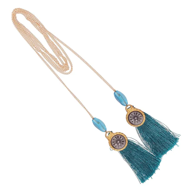 Gold_&_Blue_Stylish_Open_Necklace_Chain_With_Tassles_For_Women_And_Girls