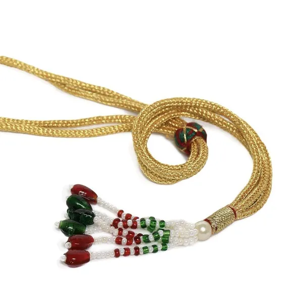 Gold_Rajwadi_Jewellery_Inspired_Ethnic_Kundan_And_Emerald_Stones_Embellished_Choker_Necklace_Set_With_Matching_Stud_Earrings_For_Women_|_Pack_Of_1