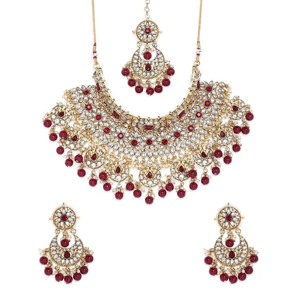 Gold_Plated_Traditional_Kundan_And_Ruby_Stones_Embellished_Statement_Bridal_Necklace_Jewellery_Set_With_Pair_Of_Earrings_And_Maang_Tika_For_Women
