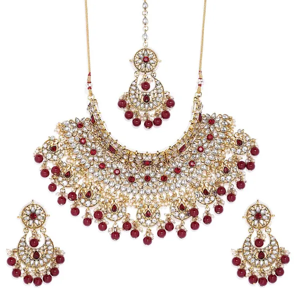 Gold_Plated_Traditional_Kundan_And_Ruby_Stones_Embellished_Statement_Bridal_Necklace_Jewellery_Set_With_Pair_Of_Earrings_And_Maang_Tika_For_Women