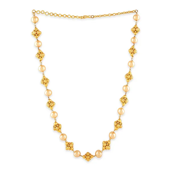 Gold_Contemporary_Style_Statement_Freshwater_Pearls_Embedded_Knotted_Links_Design_Chain_Necklace_With_Lobster_Claw_Clsoure_For_Women_And_Girls_Pack_Of_1_(White2)