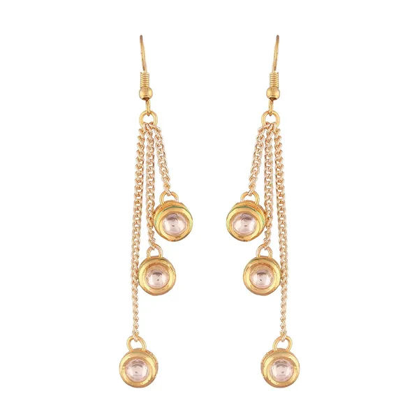 Gold_Stylish_Kundan_Triple_Layered_Rhinestone_Necklace_With_Drop_Tassle_Earrings_For_Women_And_Girls
