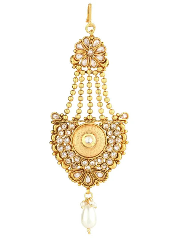 Gold_Plated_Traditional_Kundan_Jhoomar_Passa_For_Girls_And_Women