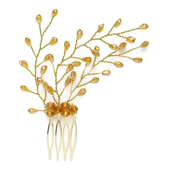 Gold_Plated_Beaded_Tiara_Comb_Indo_Western_Fancy_Hair_Clip/Side_Pin/Comb_Pin/Jooda_Pin_Hair_Accessories_With_Pearls_For_Women_And_Girls