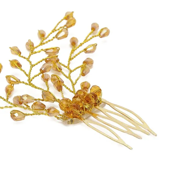 Gold_Plated_Beaded_Tiara_Comb_Indo_Western_Fancy_Hair_Clip/Side_Pin/Comb_Pin/Jooda_Pin_Hair_Accessories_With_Pearls_For_Women_And_Girls