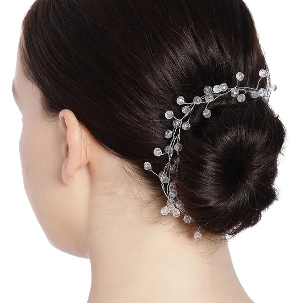Silver_Plated_Crystals_Floral_Beaded_Bridal_Wedding_Hair_Styling_Tiara_Comb_Indo_Western_Fancy_Hair_Clip/Side_Pin/Comb_Pin/Jooda_Pin_Hair_Accessories_With_Pearls_For_Womens_&_Girls