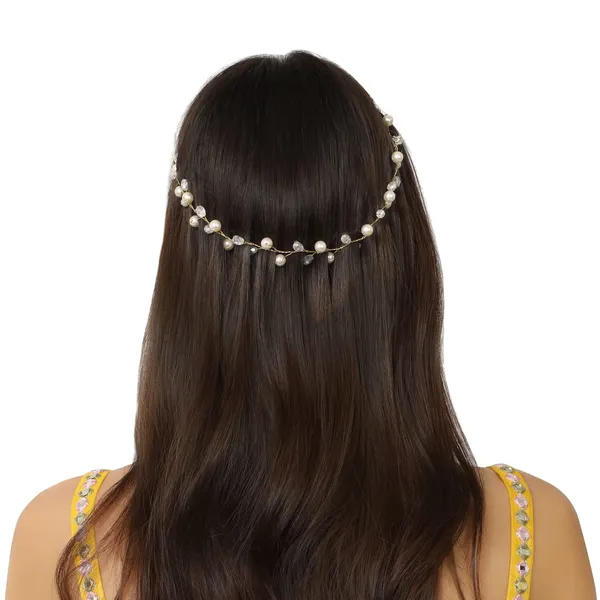 Gold_Traditional_Gold_Plated_Beaded_Tiara_Comb_Indo_Western_White_Floral_Hair_Accessories_With_Pearls/Tiara/Hair_Vines_For_Women_And_Girls_Pack_Of_1