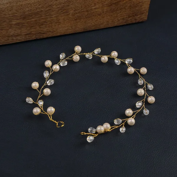 Gold_Traditional_Gold_Plated_Beaded_Tiara_Comb_Indo_Western_White_Floral_Hair_Accessories_With_Pearls/Tiara/Hair_Vines_For_Women_And_Girls_Pack_Of_1