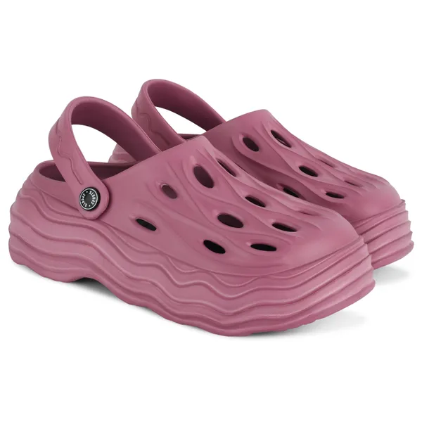 BEONZA Maroon Casual Premium EVA Material Flat Pull On Clogs