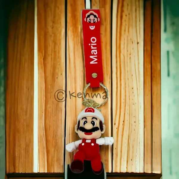 __Cute_White_&_Red_Mario_Running_3D_Lanyard_Keychain_With_Charms_For_Keys,Bags_&_Birthday_Return_Gifts_For_Girls_Boys_Keyrings
