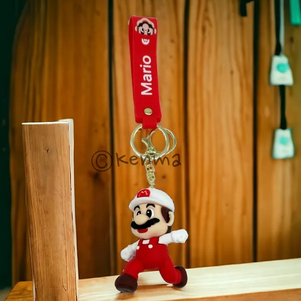 __Cute_White_&_Red_Mario_Running_3D_Lanyard_Keychain_With_Charms_For_Keys,Bags_&_Birthday_Return_Gifts_For_Girls_Boys_Keyrings