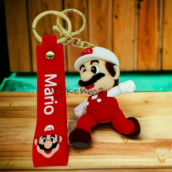 __Cute_White_&_Red_Mario_Running_3D_Lanyard_Keychain_With_Charms_For_Keys,Bags_&_Birthday_Return_Gifts_For_Girls_Boys_Keyrings