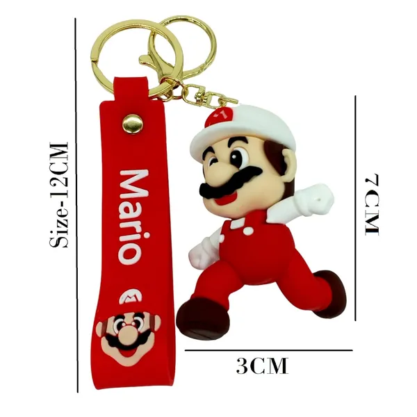 __Cute_White_&_Red_Mario_Running_3D_Lanyard_Keychain_With_Charms_For_Keys,Bags_&_Birthday_Return_Gifts_For_Girls_Boys_Keyrings