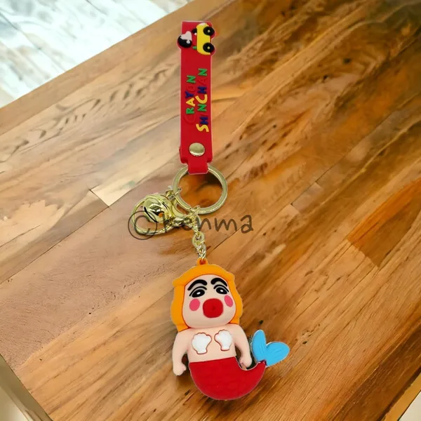 __3D_Cute_Shinchan_X_Mermaid_Lanyard_Keychain_With_Charms_For_Keys,Bags_&_Birthday_Return_Gifts_For_Girls_Boys_Keyrings