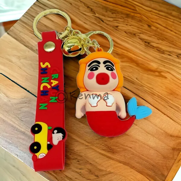__3D_Cute_Shinchan_X_Mermaid_Lanyard_Keychain_With_Charms_For_Keys,Bags_&_Birthday_Return_Gifts_For_Girls_Boys_Keyrings