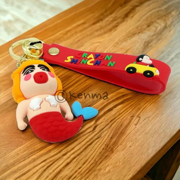 __3D_Cute_Shinchan_X_Mermaid_Lanyard_Keychain_With_Charms_For_Keys,Bags_&_Birthday_Return_Gifts_For_Girls_Boys_Keyrings