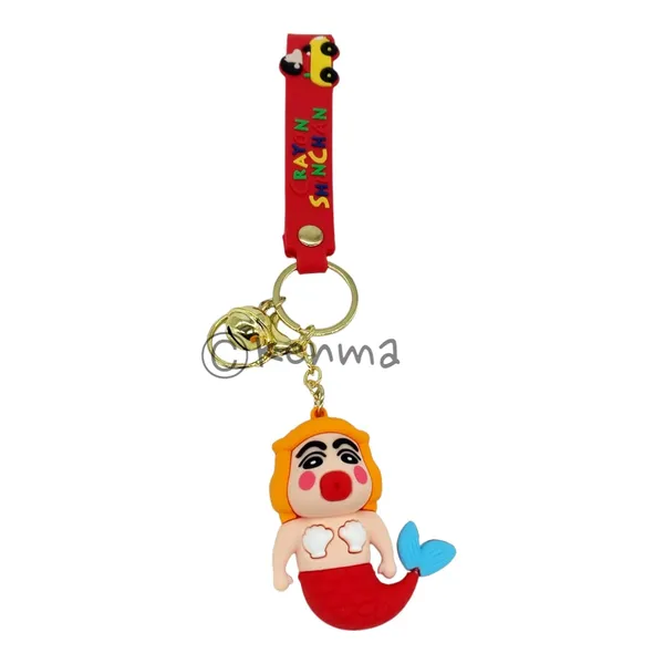 __3D_Cute_Shinchan_X_Mermaid_Lanyard_Keychain_With_Charms_For_Keys,Bags_&_Birthday_Return_Gifts_For_Girls_Boys_Keyrings