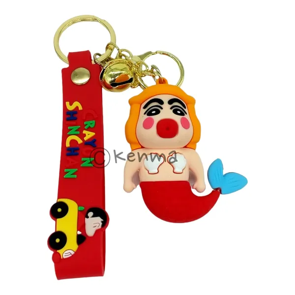 __3D_Cute_Shinchan_X_Mermaid_Lanyard_Keychain_With_Charms_For_Keys,Bags_&_Birthday_Return_Gifts_For_Girls_Boys_Keyrings