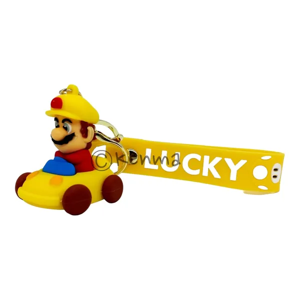 __Green_Mario_Cute_3D_Super_Mario_On_Car_Game_With_Lanyard_Keychains_With_Charms_For_Keys,Bags_&_Birthday_Return_Gifts_Keyrings