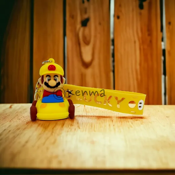 __Green_Mario_Cute_3D_Super_Mario_On_Car_Game_With_Lanyard_Keychains_With_Charms_For_Keys,Bags_&_Birthday_Return_Gifts_Keyrings