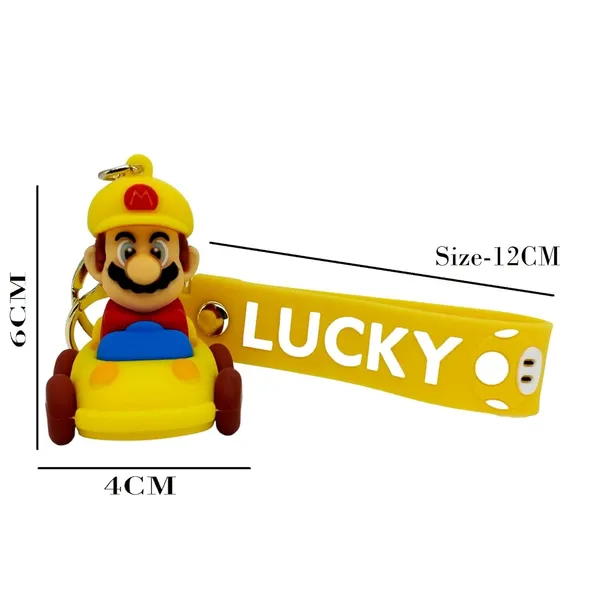 __Green_Mario_Cute_3D_Super_Mario_On_Car_Game_With_Lanyard_Keychains_With_Charms_For_Keys,Bags_&_Birthday_Return_Gifts_Keyrings