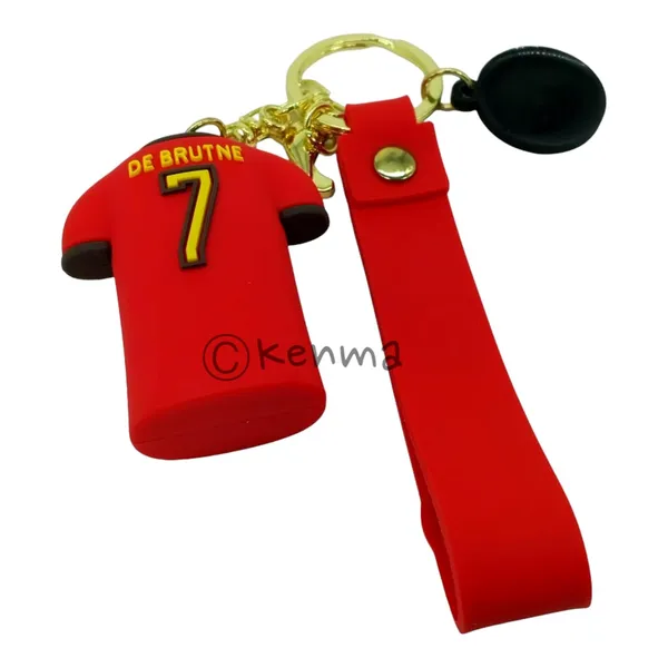 __Red_Kevin_De_Bruyane_3D_Lanyard_Jersey_Keychain_With_Charms_For_Keys,Bags_&_Birthday_Return_Gifts_For_Girls_Boys_Keyrings