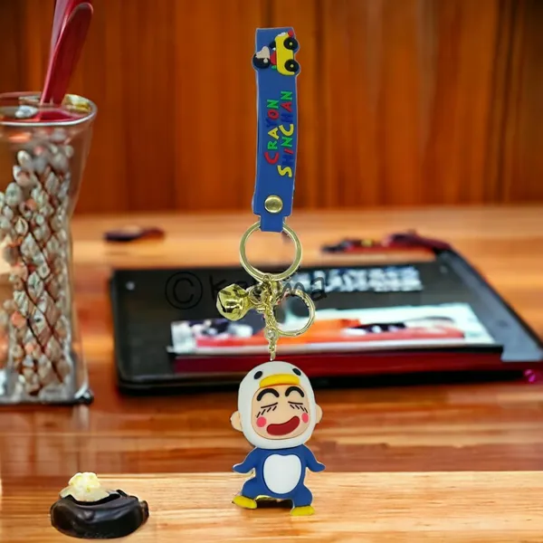 __3D_Crayon_Shinchan_Biue_&_White_With_Lanyard_Keychain_With_Charms_For_Keys,Bags_&_Birthday_Return_Gifts_For_Girls_Boys_Keyrings