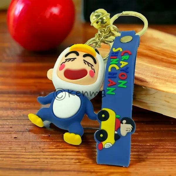 __3D_Crayon_Shinchan_Biue_&_White_With_Lanyard_Keychain_With_Charms_For_Keys,Bags_&_Birthday_Return_Gifts_For_Girls_Boys_Keyrings