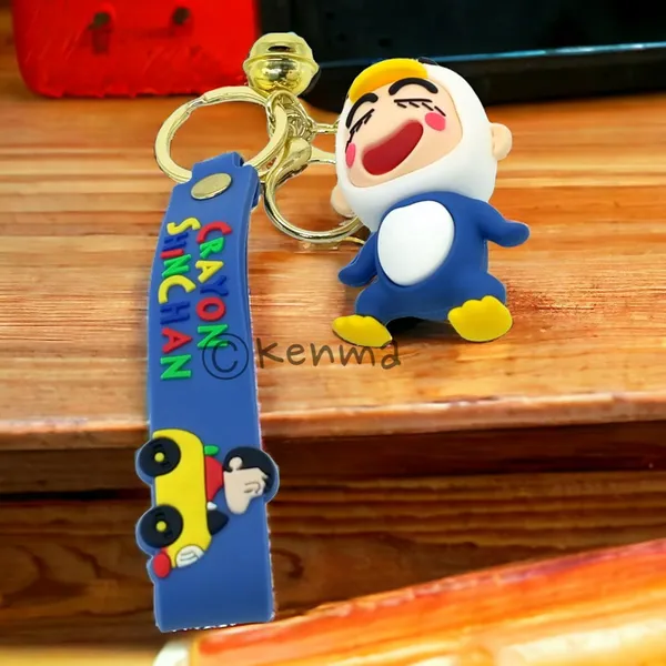 __3D_Crayon_Shinchan_Biue_&_White_With_Lanyard_Keychain_With_Charms_For_Keys,Bags_&_Birthday_Return_Gifts_For_Girls_Boys_Keyrings