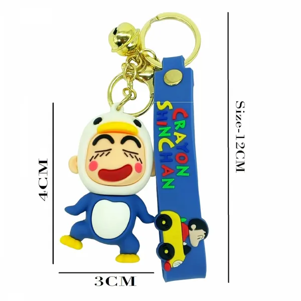 __3D_Crayon_Shinchan_Biue_&_White_With_Lanyard_Keychain_With_Charms_For_Keys,Bags_&_Birthday_Return_Gifts_For_Girls_Boys_Keyrings