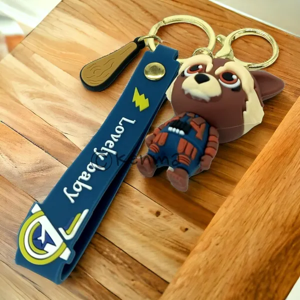 __3D_Cute_Brown_Colour_Rocket_Lanyard_Keychain_With_Charms_For_Keys,Bags_&_Birthday_Return_Gifts_For_Girls_Boys_Keyrings