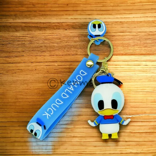 __3D_Donald_Duck_With_Lanyard_Keychain_With_Charms_For_Keys,Bags_&_Birthday_Return_Gifts_For_Girls_Boys_Keyrings