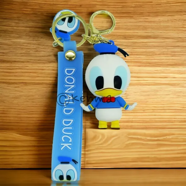 __3D_Donald_Duck_With_Lanyard_Keychain_With_Charms_For_Keys,Bags_&_Birthday_Return_Gifts_For_Girls_Boys_Keyrings