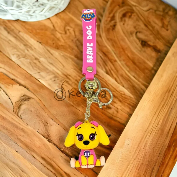 __3D_Pink_Cute_Paw_Petrol_Skye_Lanyard_Keychain_With_Charms_For_Keys,Bags_&_Birthday_Return_Gifts_For_Girls_Boys_Keyrings