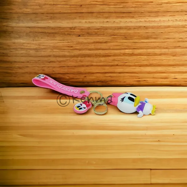 __Cute_3D_Daisy_Duck_With_Lanyard_Keychain_With_Charms_For_Keys,Bags_&_Birthday_Return_Gifts_For_Girls_Boys_Keyrings
