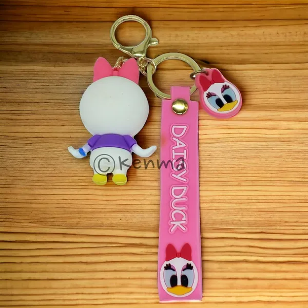 __Cute_3D_Daisy_Duck_With_Lanyard_Keychain_With_Charms_For_Keys,Bags_&_Birthday_Return_Gifts_For_Girls_Boys_Keyrings