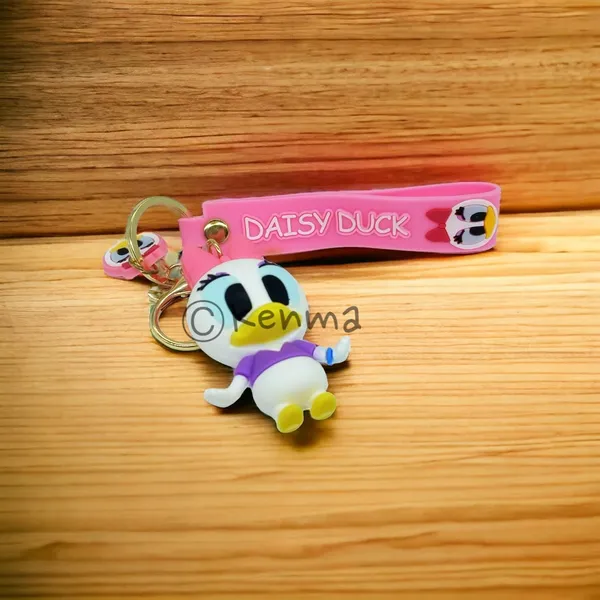 __Cute_3D_Daisy_Duck_With_Lanyard_Keychain_With_Charms_For_Keys,Bags_&_Birthday_Return_Gifts_For_Girls_Boys_Keyrings