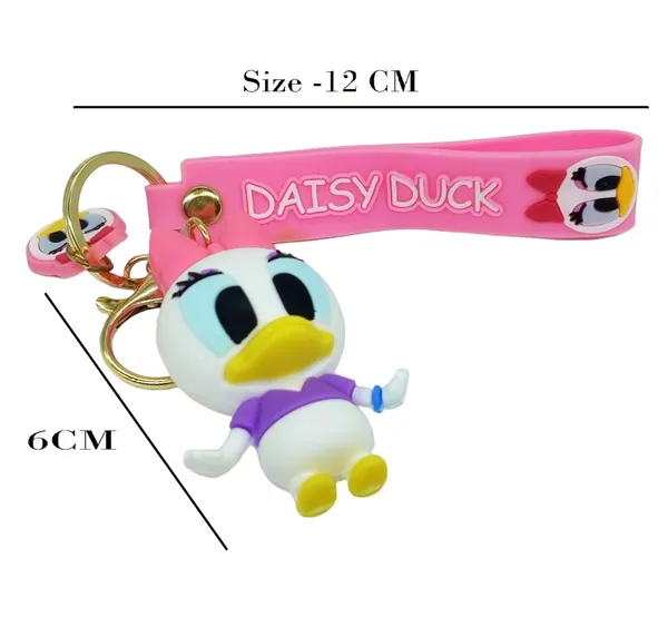 __Cute_3D_Daisy_Duck_With_Lanyard_Keychain_With_Charms_For_Keys,Bags_&_Birthday_Return_Gifts_For_Girls_Boys_Keyrings