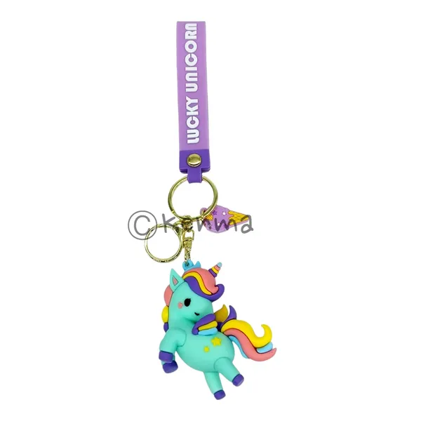 __Cute_3D_Green_Unicorn_Lanyard_Keychain_With_Charms_For_Keys,Bags_&_Birthday_Return_Gifts_For_Girls_Boys_Keyrings