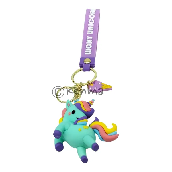__Cute_3D_Green_Unicorn_Lanyard_Keychain_With_Charms_For_Keys,Bags_&_Birthday_Return_Gifts_For_Girls_Boys_Keyrings